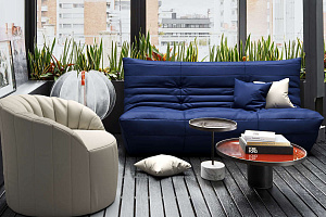 Яркий  бескаркасный диван ДеФранс для веранды 